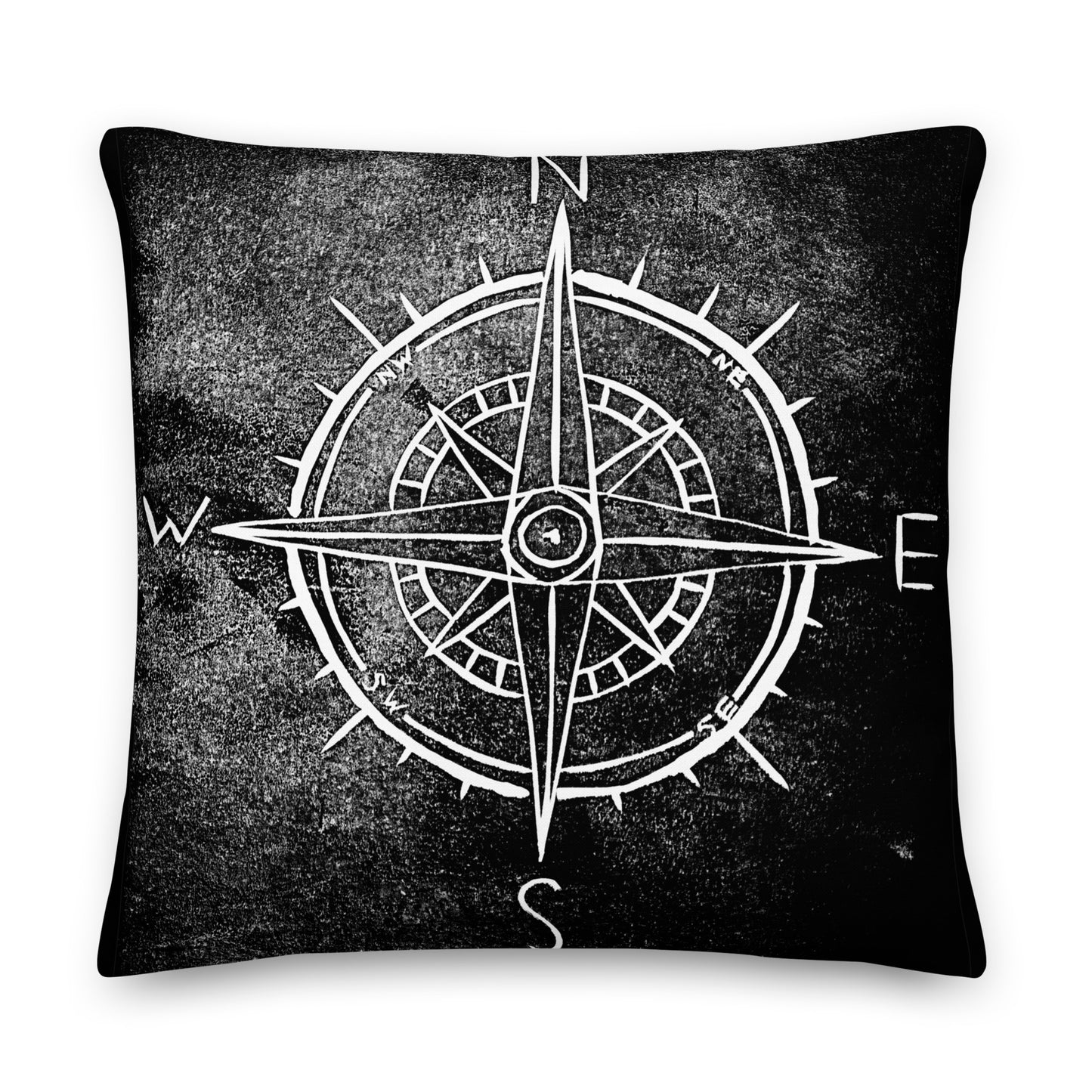 Compass Lino Print | Black Ink | Cushion Cover with Fibre Inner | Front & Back print | 18″×18″, 20″×12″, 22″×22″