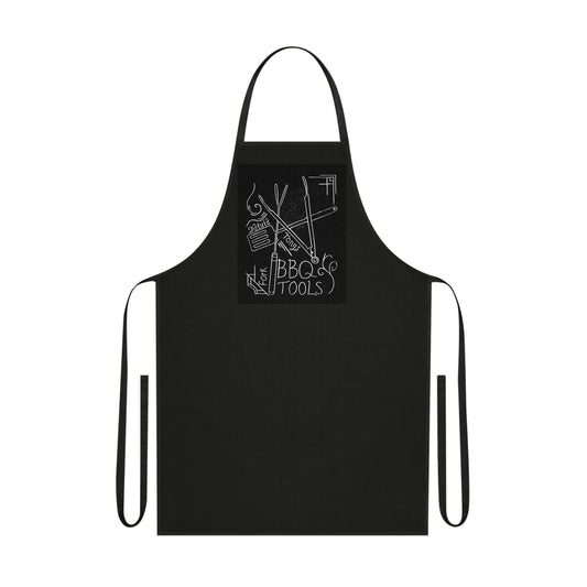 BBQ Tools Lino Print | Black Ink | Cotton Apron