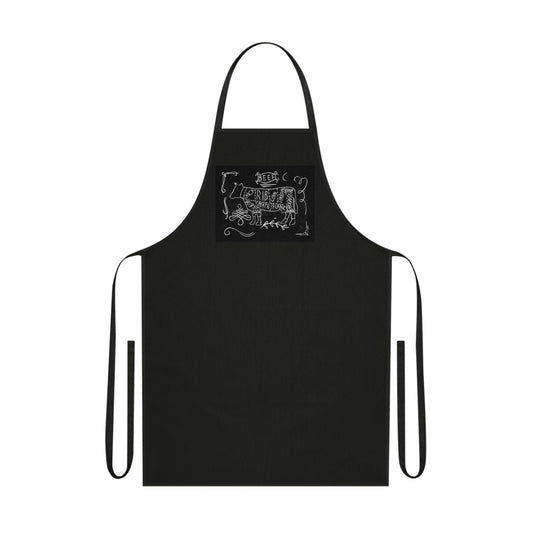 Beef Cuts Diagram Lino Print | Black Ink | Cotton Apron