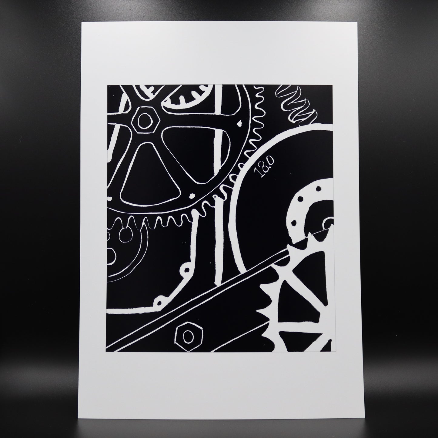 Mechanical Sketch Lino Print | Black Ink | A3, A4, 10X8, A5, 5X7 and 6X4