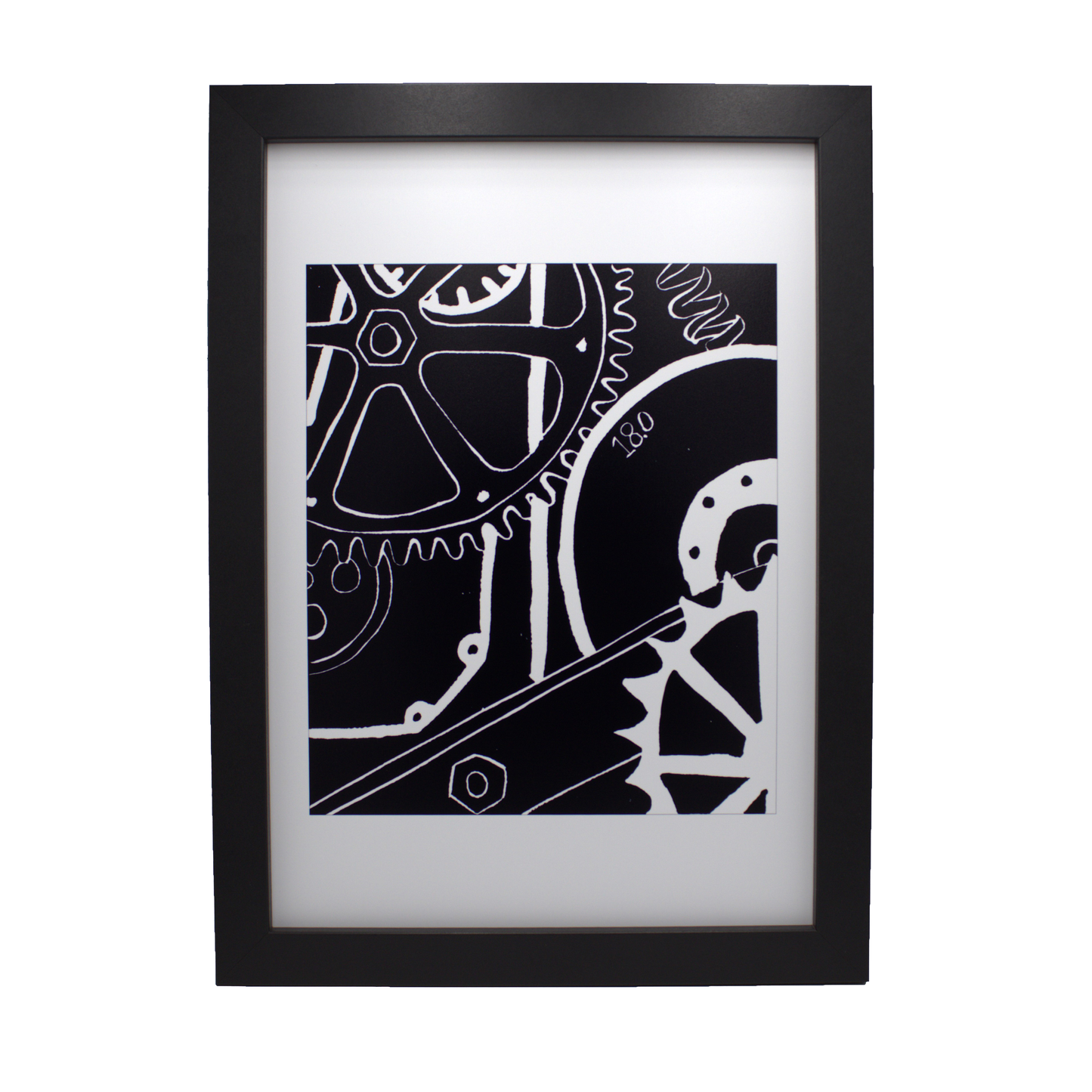 Mechanical Sketch Lino Print | Black Ink | A3, A4, 10X8, A5, 5X7 and 6X4