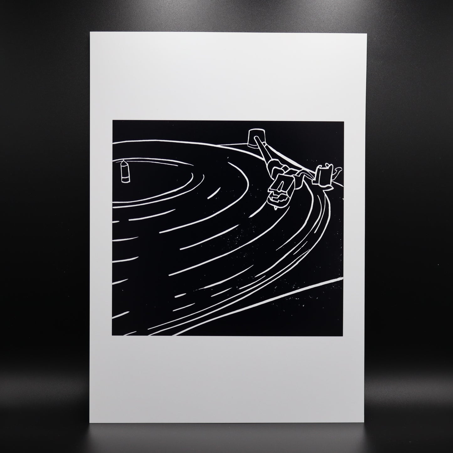 Record Player Lino Print | Black Ink | A3, A4, 10X8, A5, 5X7 and 6X4 |
