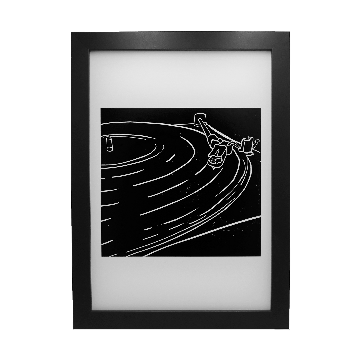 Record Player Lino Print | Black Ink | A3, A4, 10X8, A5, 5X7 and 6X4 |